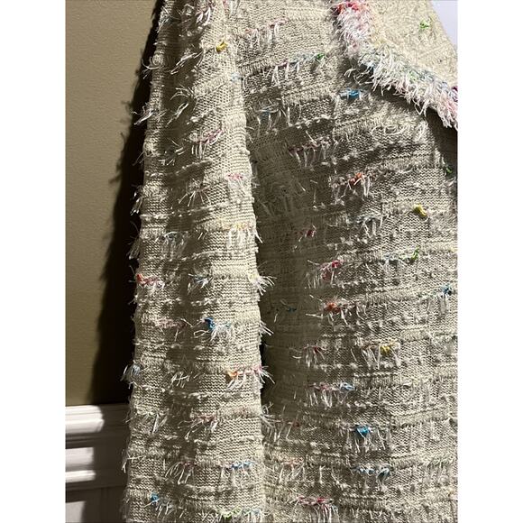 Vtg St John 2pc Skirt Suit Pale Green Fringed Button Front Jacket Sz 2 Colorful - Picture 3 of 15